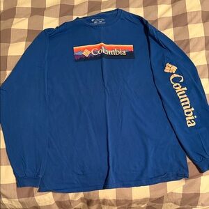 Columbia Men's Vibrant Blue Graphic Long Sleeve Tee